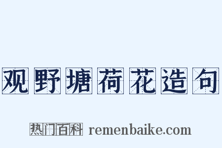观野塘荷花造句是什么意思的图片
